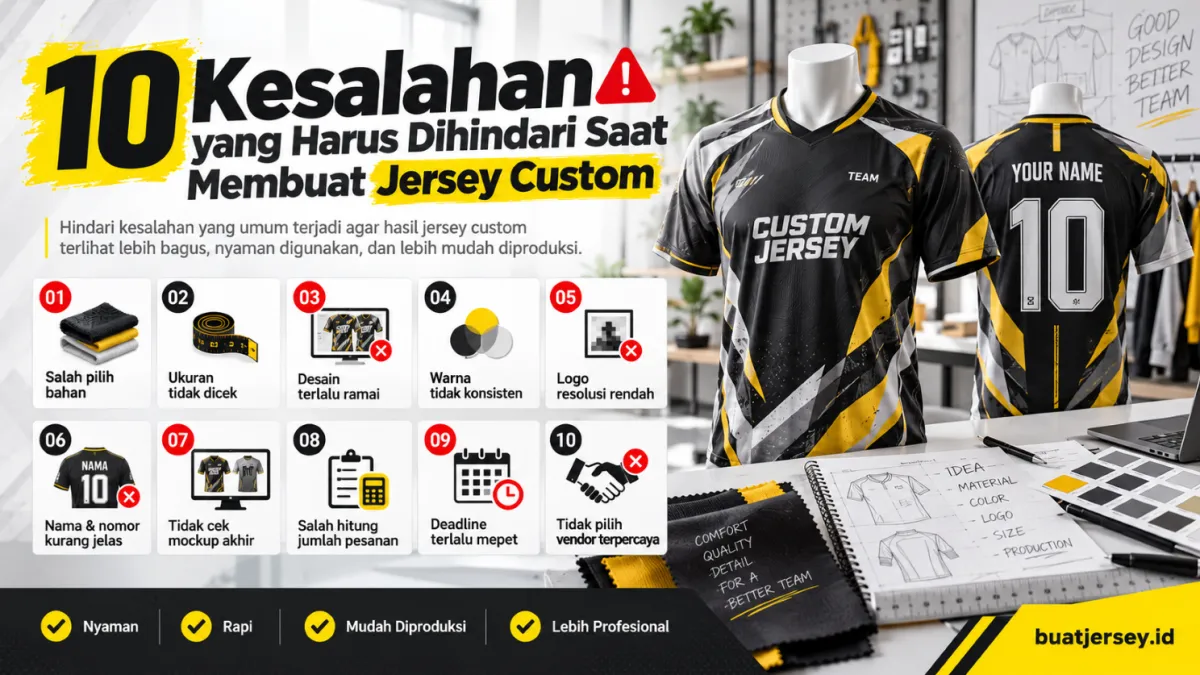 10 Kesalahan yang Harus Dihindari Saat Membuat Jersey Custom
