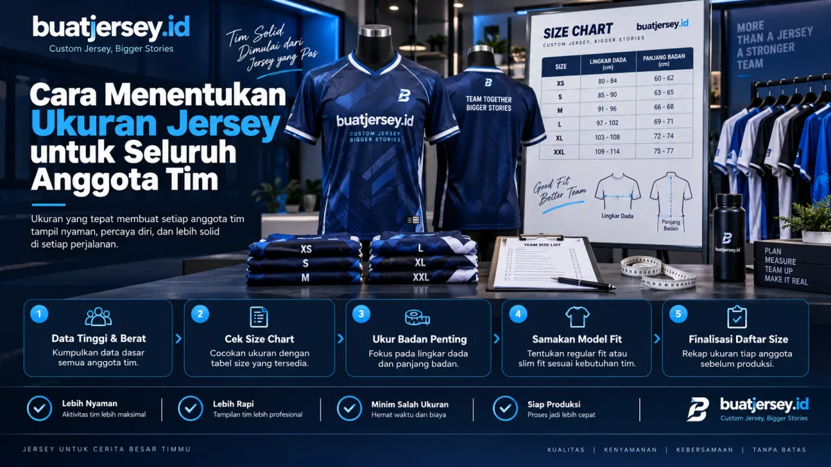 Cara Menentukan Ukuran Jersey untuk Seluruh Anggota Tim