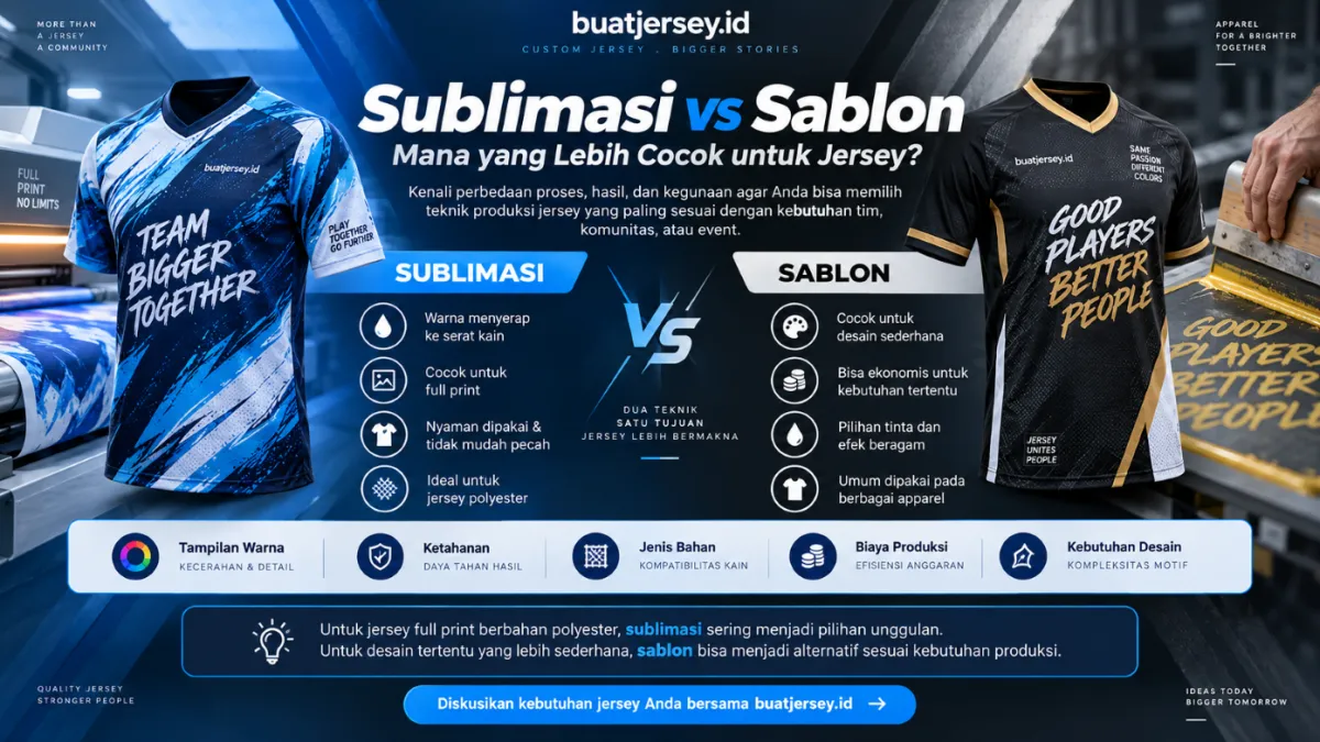 Sublimasi vs Sablon: Mana yang Lebih Cocok untuk Jersey?
