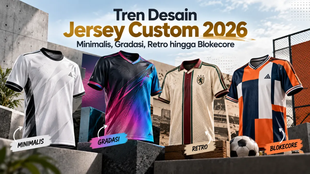 Tren Desain Jersey Custom 2026: Minimalis, Gradasi, Retro hingga Blokecore