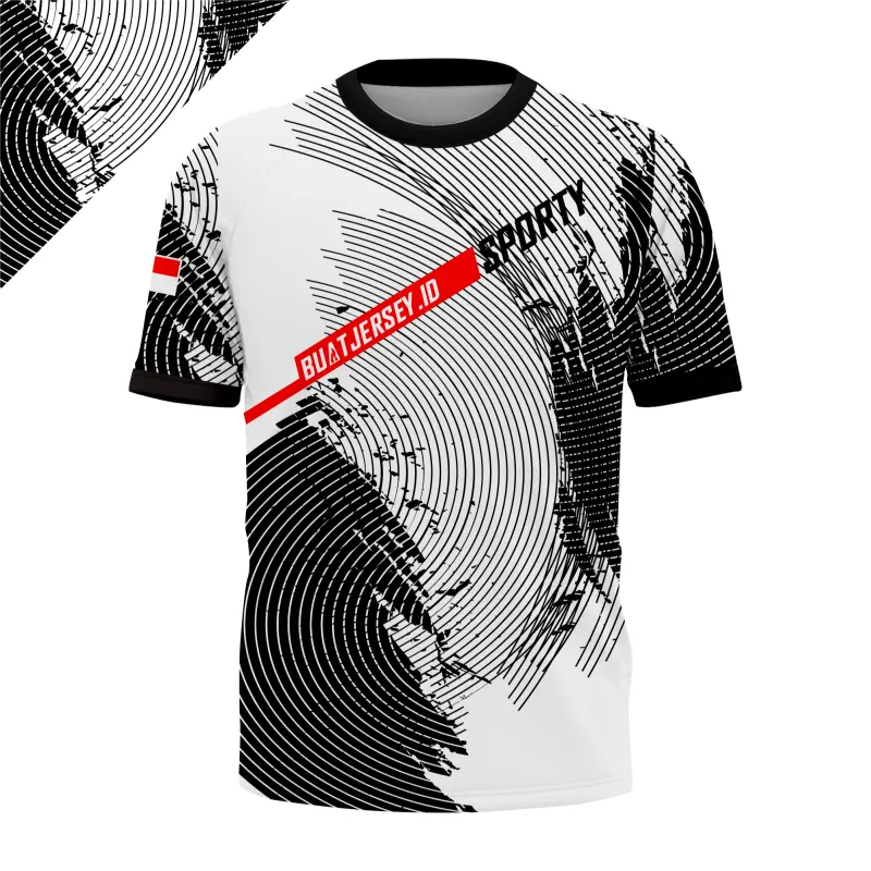 Jersey Kustom "Dynamic Vortex" - Modern Abstract Black & White
