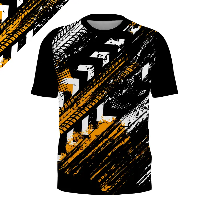 Jersey Racing Custom Full Print - Orange Dirt Track Design