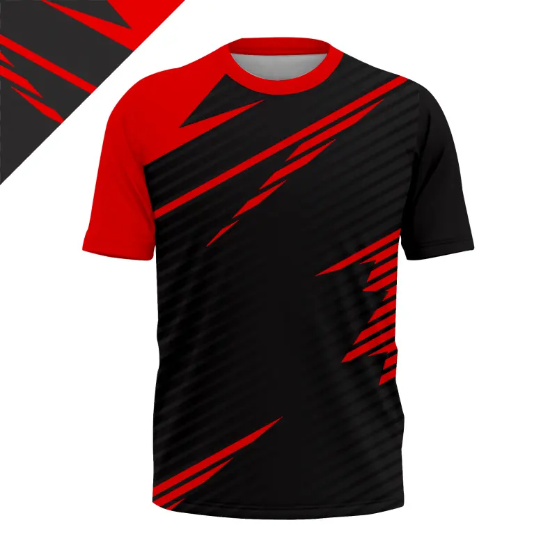Jersey Atasan Sport Crimson Slash - Baju Olahraga Full Print Modern