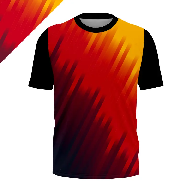 Jersey Futsal Sublim Premium - Desain Abstract Fire Gradient Full Print
