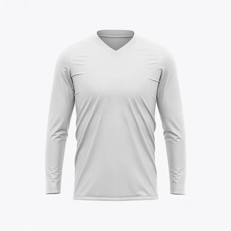 Jersey Lengan Panjang Kerah V-Neck Custom Printing – Desain Bebas untuk Tim & Komunitas