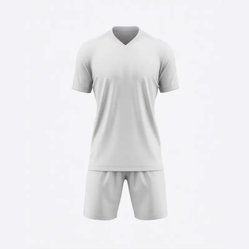 Setelan Jersey Sepak Bola / Futsal Lengan Pendek Kerah V-Neck Custom Printing
